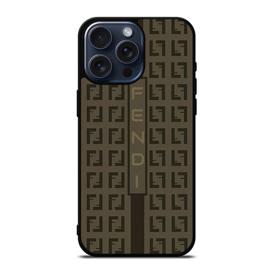 FENDI ROMA BROWN PATTERN 2 iPhone 15 Pro Max Case Cover