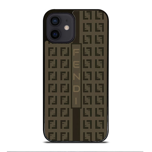 FENDI ROMA BROWN PATTERN 2 iPhone 12 Mini Case Cover