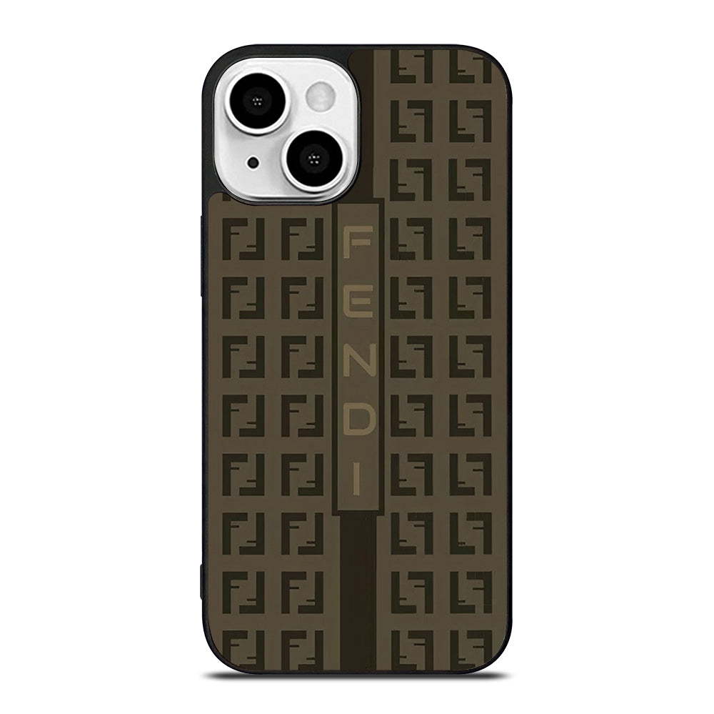 FENDI ROMA BROWN PATTERN 2 iPhone 13 Mini Case Cover