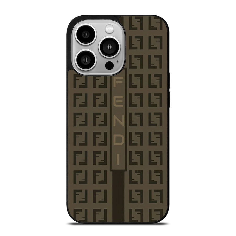 FENDI ROMA BROWN PATTERN 2 iPhone 14 Pro Case Cover