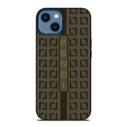 FENDI ROMA BROWN PATTERN 2 iPhone 14 Case Cover