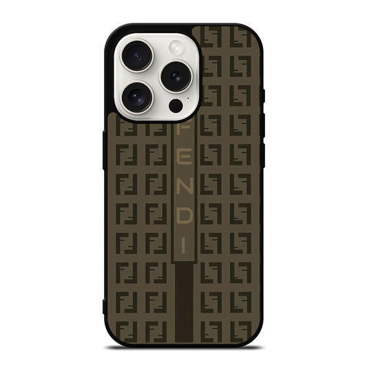 FENDI ROMA BROWN PATTERN 2 iPhone 15 Pro Case Cover