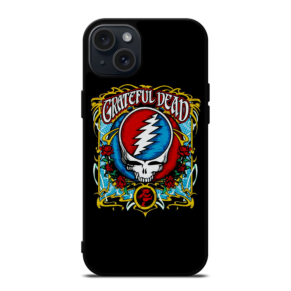 GRATEFUL DEAD BAND ROSE LOGO iPhone 15 Plus Case Cover