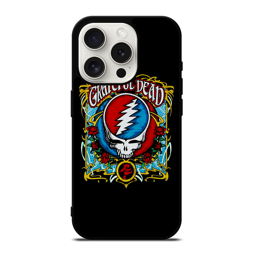 GRATEFUL DEAD BAND ROSE LOGO iPhone 15 Pro Case Cover
