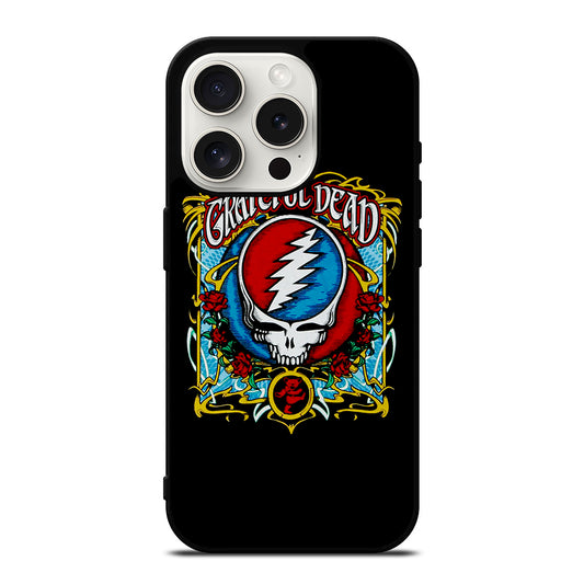 GRATEFUL DEAD BAND ROSE LOGO iPhone 15 Pro Case Cover