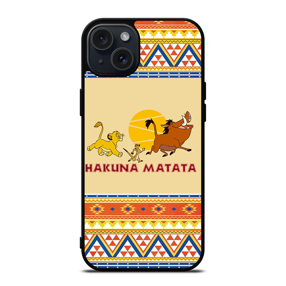 HAKUNA MATATA LION KING AZTEC 4 iPhone 15 Plus Case Cover