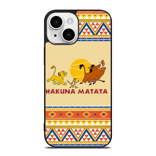 HAKUNA MATATA LION KING AZTEC 4 iPhone 13 Mini Case Cover