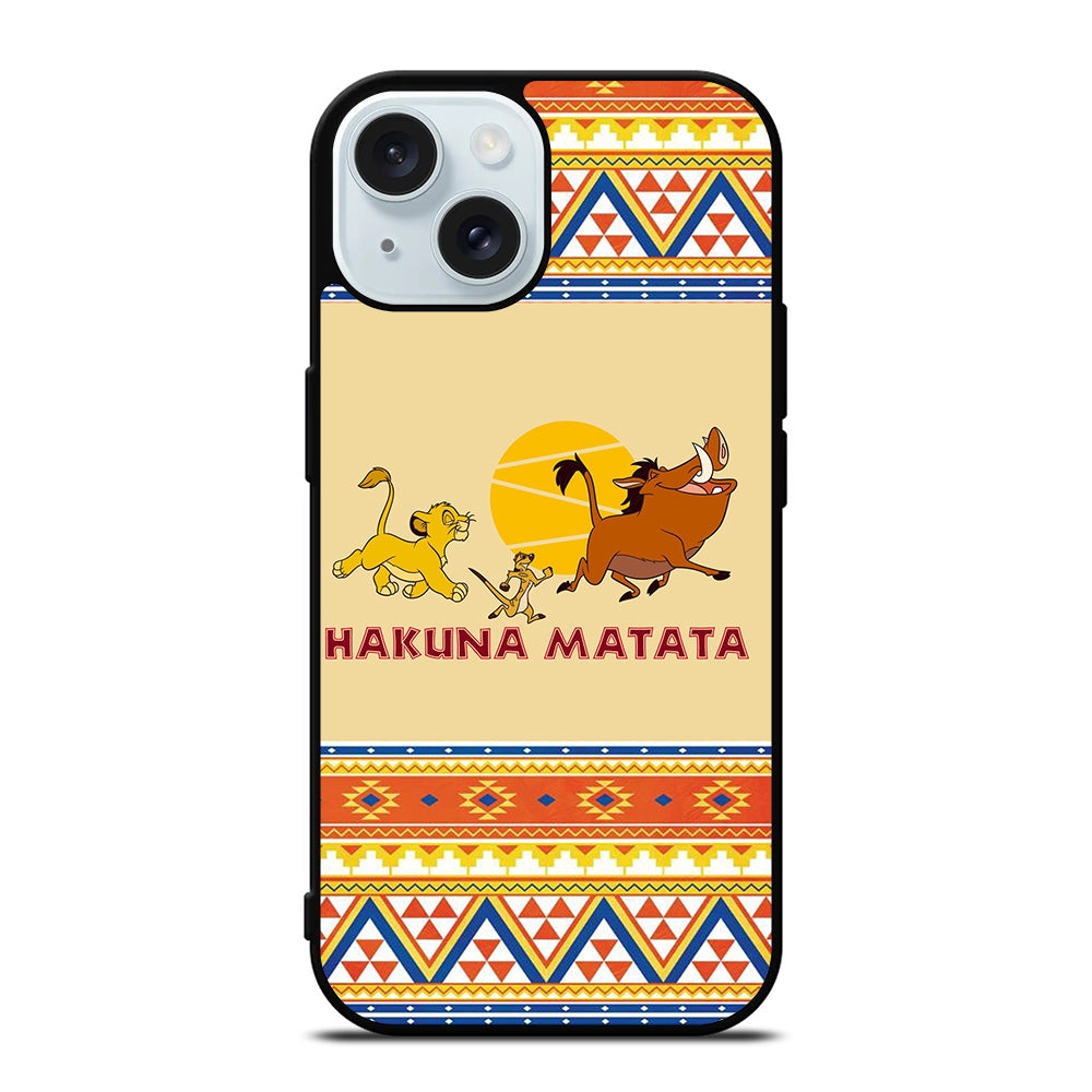 HAKUNA MATATA LION KING AZTEC 4 iPhone 15 Case Cover