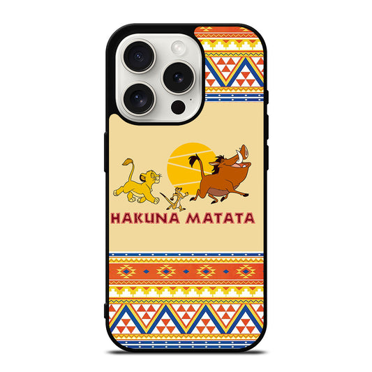 HAKUNA MATATA LION KING AZTEC 4 iPhone 15 Pro Case Cover