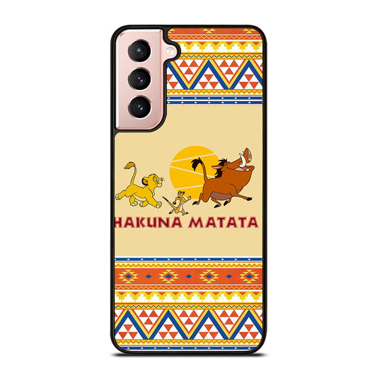 HAKUNA MATATA LION KING AZTEC 4 Samsung Galaxy S21 Case Cover
