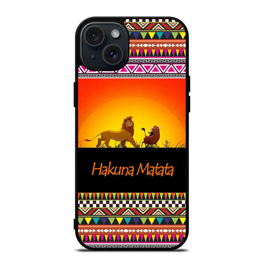 HAKUNA MATATA LION KING AZTEC 5 iPhone 15 Plus Case Cover