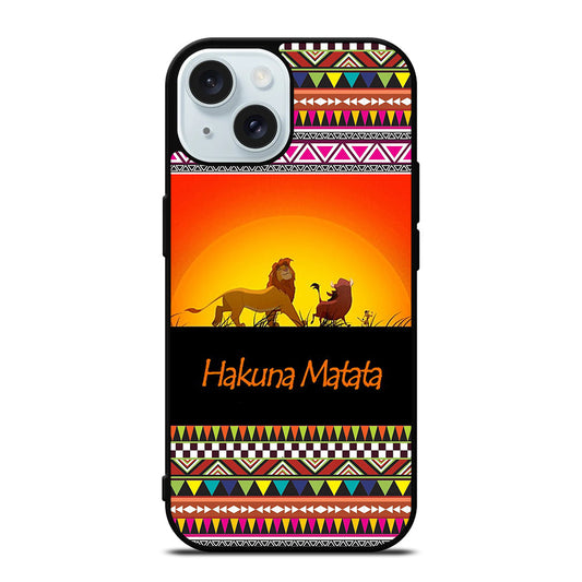 HAKUNA MATATA LION KING AZTEC 5 iPhone 15 Case Cover