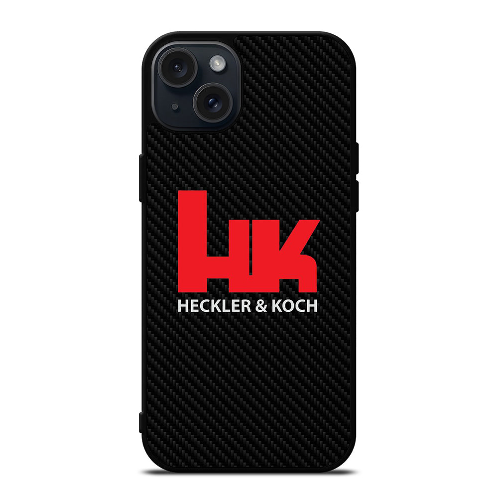 HECKLER AND KOCH LOGO CARBON iPhone 15 Plus Case Cover