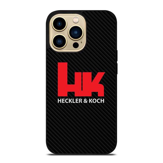 HECKLER AND KOCH LOGO CARBON iPhone 14 Pro Max Case Cover