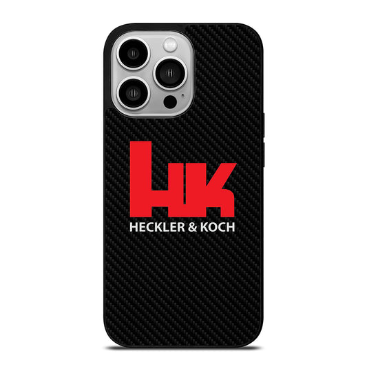 HECKLER AND KOCH LOGO CARBON iPhone 14 Pro Case Cover