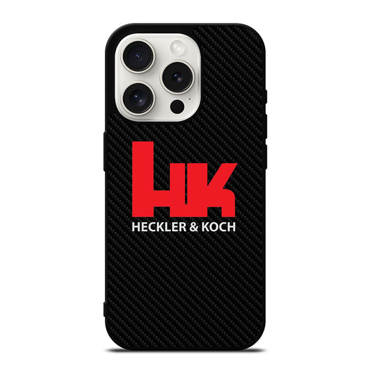 HECKLER AND KOCH LOGO CARBON iPhone 15 Pro Case Cover