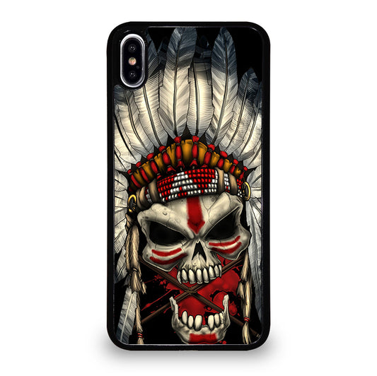 INDIAN FEATHER SKULL ART 1 iPhone XS Max Case Cover