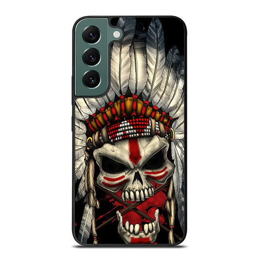 INDIAN FEATHER SKULL ART 1 Samsung Galaxy S22 Case Cover