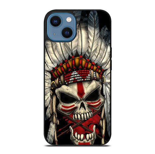 INDIAN FEATHER SKULL ART 1 iPhone 14 Case Cover