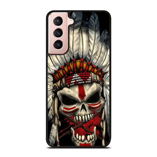 INDIAN FEATHER SKULL ART 1 Samsung Galaxy S21 Case Cover