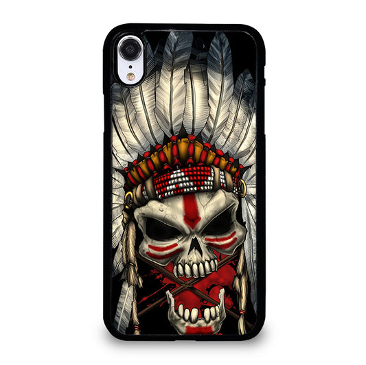 INDIAN FEATHER SKULL ART 1 iPhone XR Case Cover