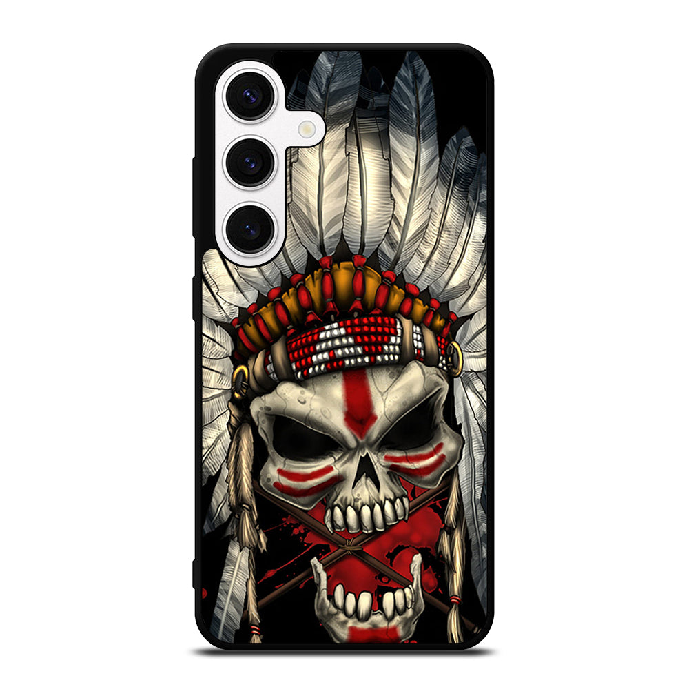 INDIAN FEATHER SKULL ART 1 Samsung Galaxy S24 Case Cover