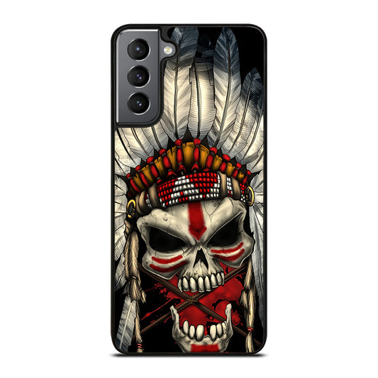 INDIAN FEATHER SKULL ART 1 Samsung Galaxy S21 Plus Case Cover