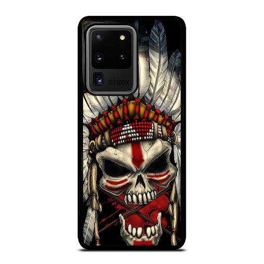 INDIAN FEATHER SKULL ART 1 Samsung Galaxy S20 Ultra Case Cover