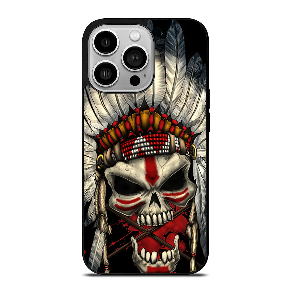 INDIAN FEATHER SKULL ART 1 iPhone 14 Pro Case Cover
