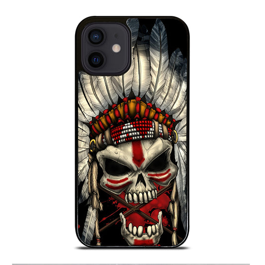 INDIAN FEATHER SKULL ART 1 iPhone 12 Mini Case Cover