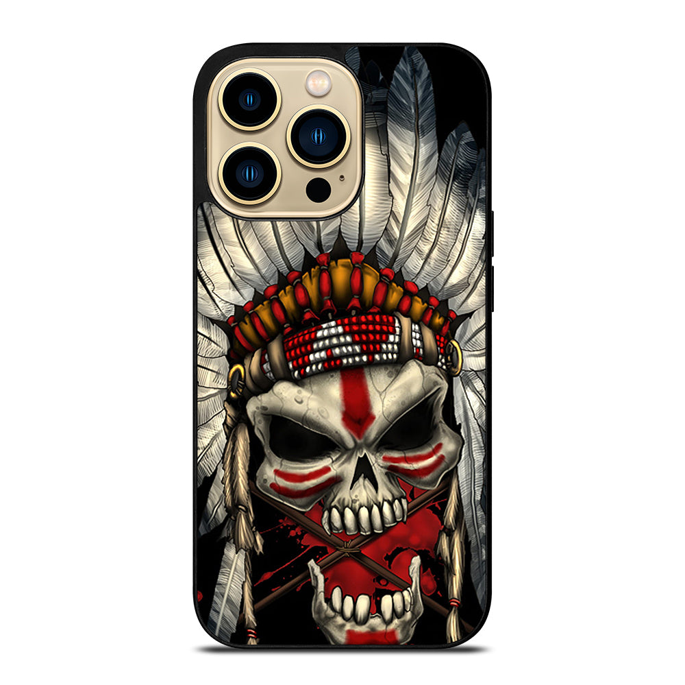INDIAN FEATHER SKULL ART 1 iPhone 14 Pro Max Case Cover