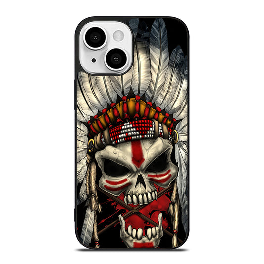 INDIAN FEATHER SKULL ART 1 iPhone 13 Mini Case Cover