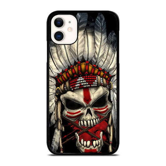 INDIAN FEATHER SKULL ART 1 iPhone 11 Case Cover