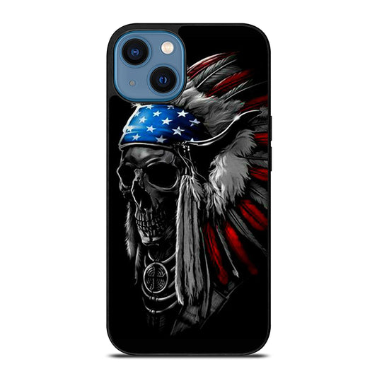 INDIAN FEATHER SKULL ART 3 iPhone 14 Case Cover