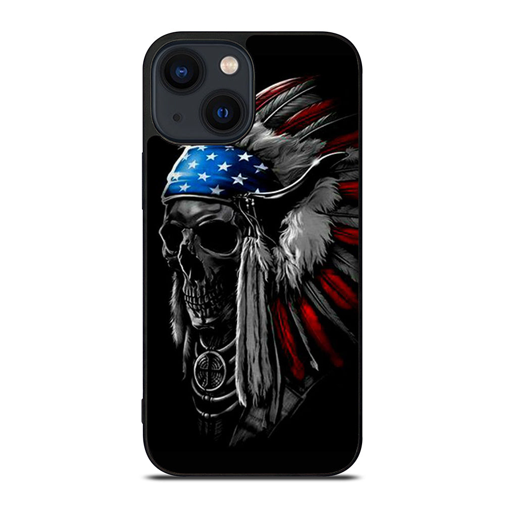 INDIAN FEATHER SKULL ART 3 iPhone 14 Plus Case Cover