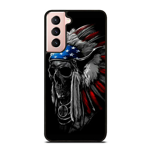 INDIAN FEATHER SKULL ART 3 Samsung Galaxy S21 Case Cover