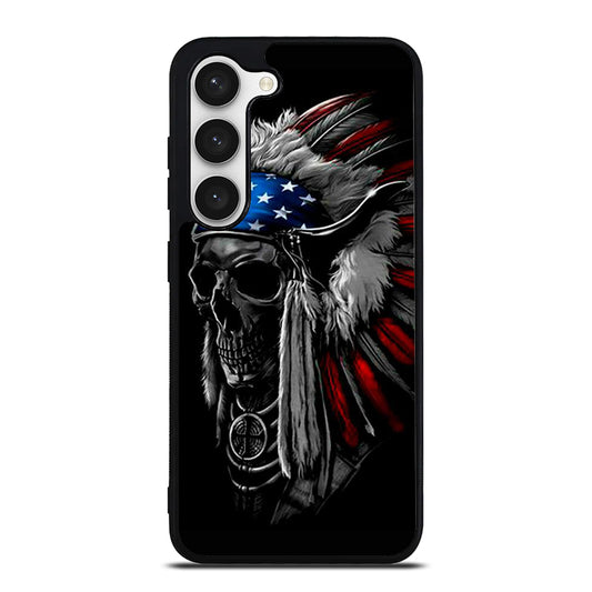 INDIAN FEATHER SKULL ART 3 Samsung Galaxy S23 Case Cover