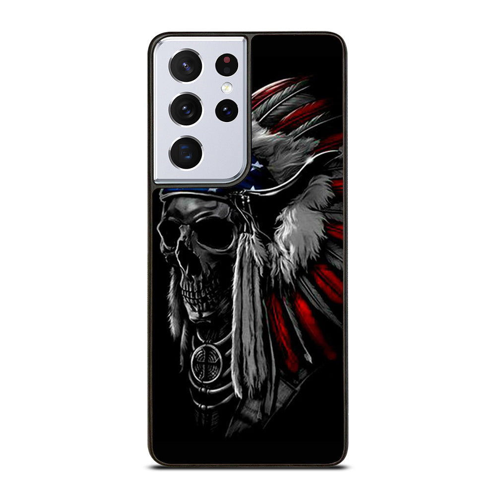 INDIAN FEATHER SKULL ART 3 Samsung Galaxy S21 Ultra Case Cover