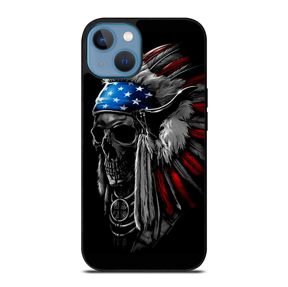 INDIAN FEATHER SKULL ART 3 iPhone 13 Case Cover