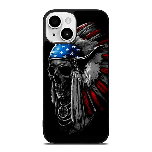 INDIAN FEATHER SKULL ART 3 iPhone 13 Mini Case Cover