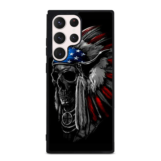 INDIAN FEATHER SKULL ART 3 Samsung Galaxy S23 Ultra Case Cover
