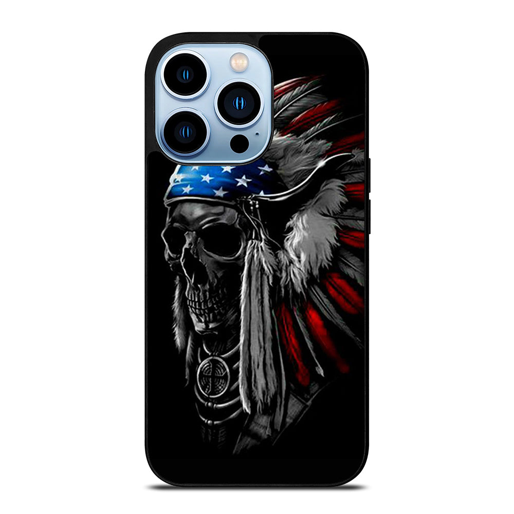 INDIAN FEATHER SKULL ART 3 iPhone 13 Pro Max Case Cover