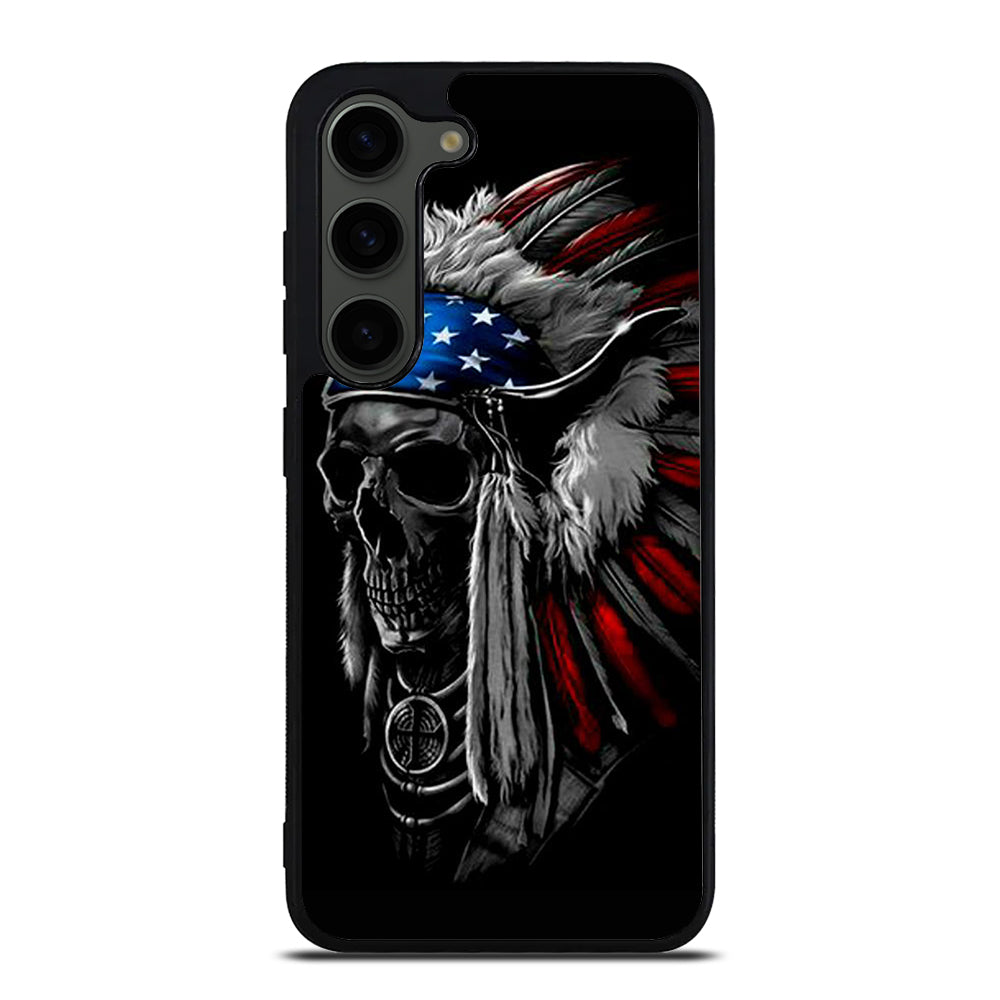 INDIAN FEATHER SKULL ART 3 Samsung Galaxy S23 Plus Case Cover