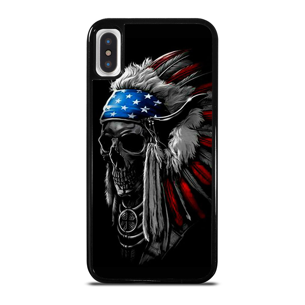 INDIAN FEATHER SKULL ART 3 iPhone X / XS Case Cover