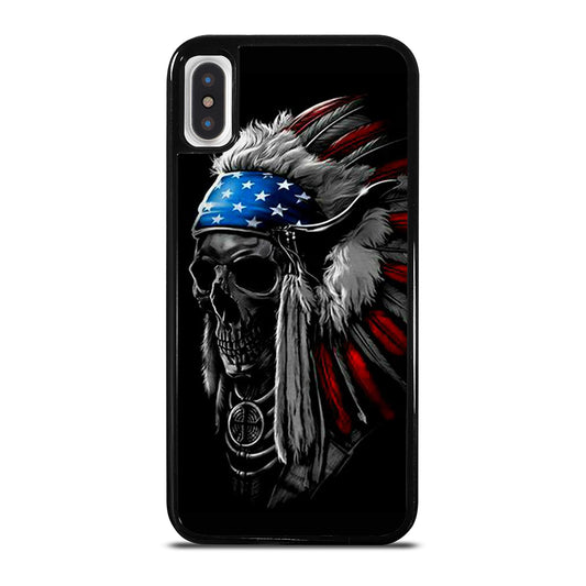 INDIAN FEATHER SKULL ART 3 iPhone X / XS Case Cover