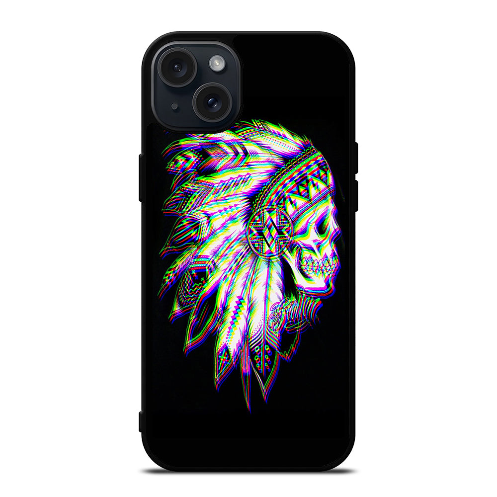 INDIAN FEATHER SKULL LOGO iPhone 15 Plus Case Cover