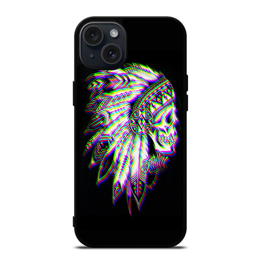 INDIAN FEATHER SKULL LOGO iPhone 15 Plus Case Cover