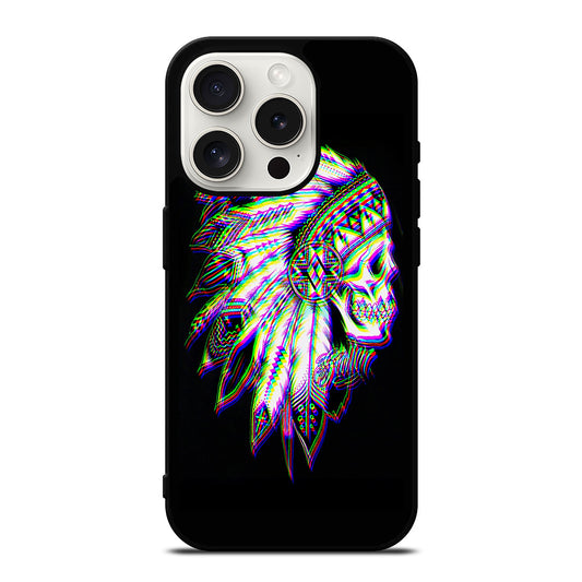 INDIAN FEATHER SKULL LOGO iPhone 15 Pro Case Cover