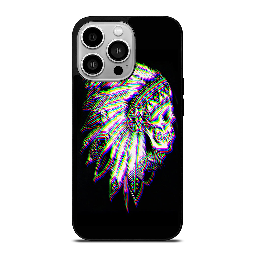 INDIAN FEATHER SKULL LOGO iPhone 14 Pro Case Cover