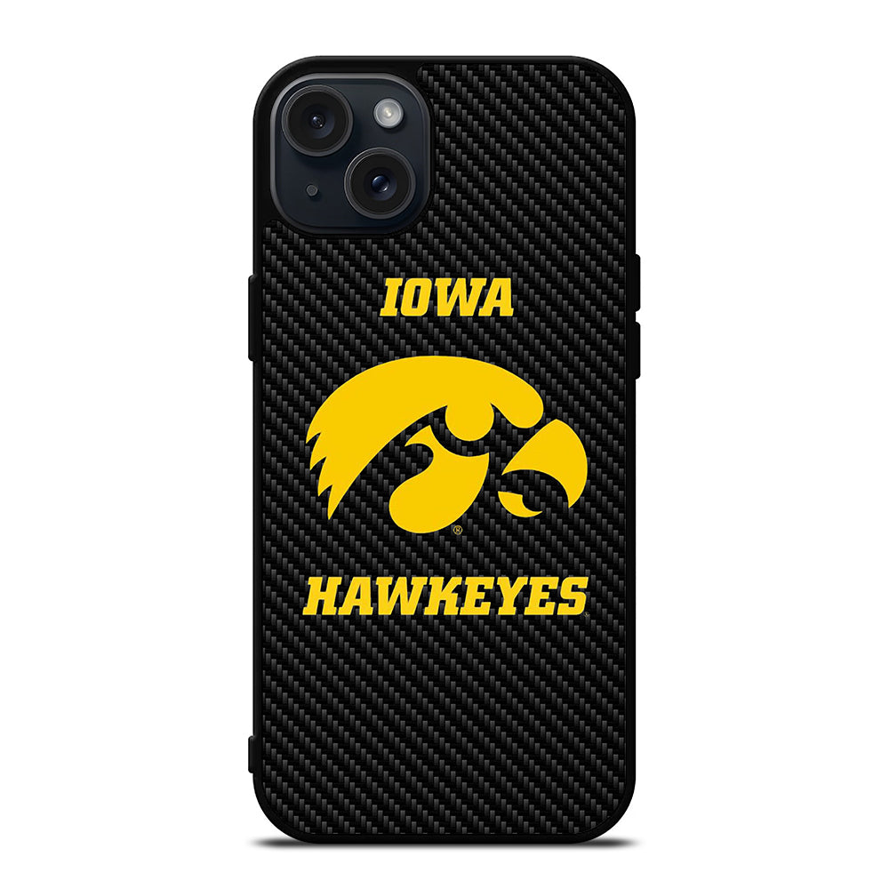 IOWA HAWKEYES CARBON LOGO iPhone 15 Plus Case Cover